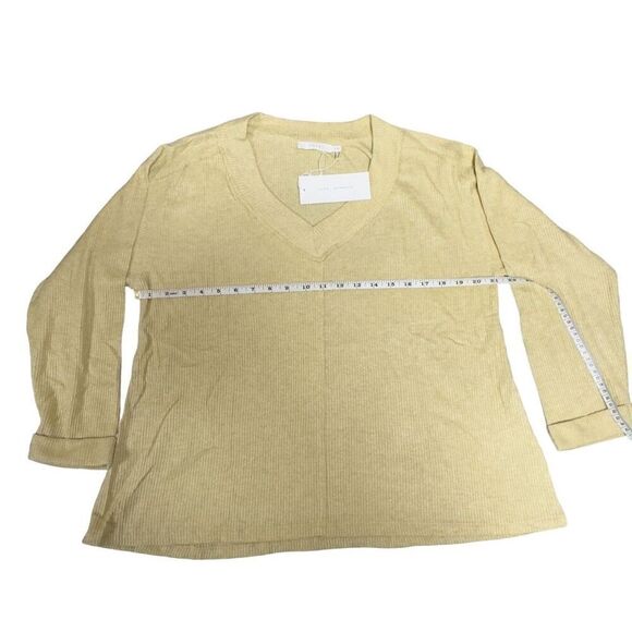 NWT Lush Women's V-Neck Long Sleeve Cream Oversized Shirt Layering Size M Casual - Picture 8 of 8